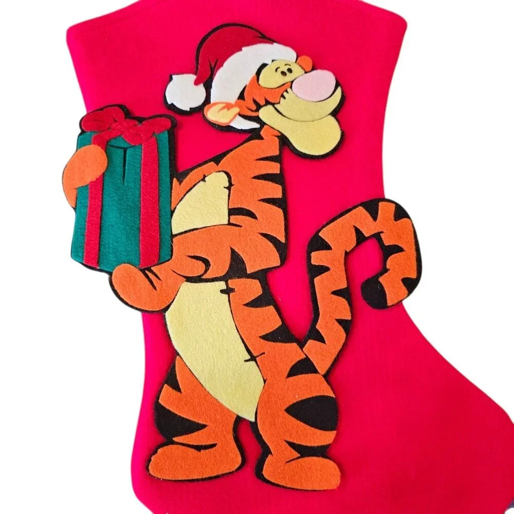 VTG 90s Santa's Best TIGGER 3D Felt Christmas Stocking Red NEW NWT‎ Disney